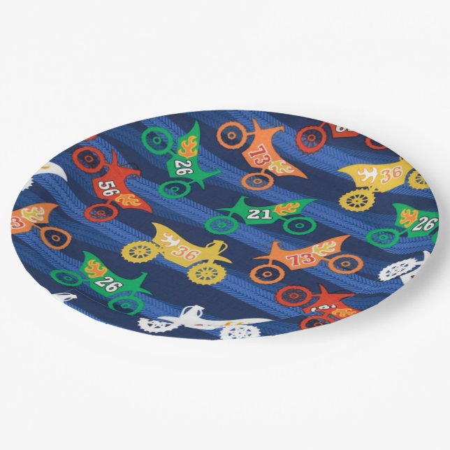 Assiettes En Carton Motorama Dirt Bikes (Angle)