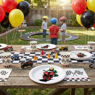 Assiettes En Carton Motorcycliste équitation Red Sportbike