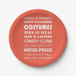 ASSIETTES EN CARTON MOTS HALLOWEEN