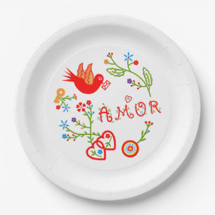 Assiettes En Carton Mouchoirs d'amour de Valentine