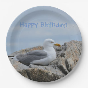 Assiettes En Carton Mouette de joyeux anniversaire