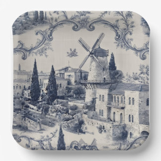 Assiettes En Carton Moulin à vent de Jérusalem