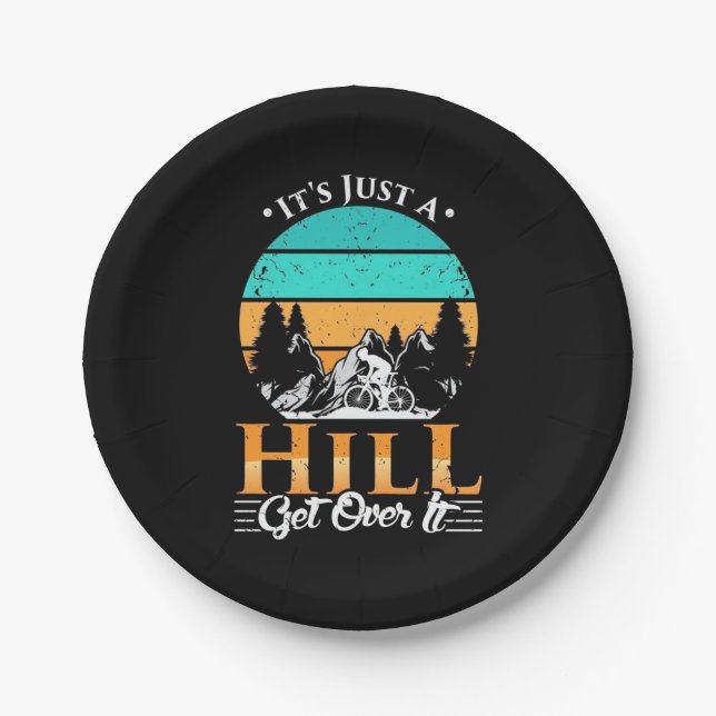 Assiettes En Carton Mountain Biker Get Over Hill (Devant)