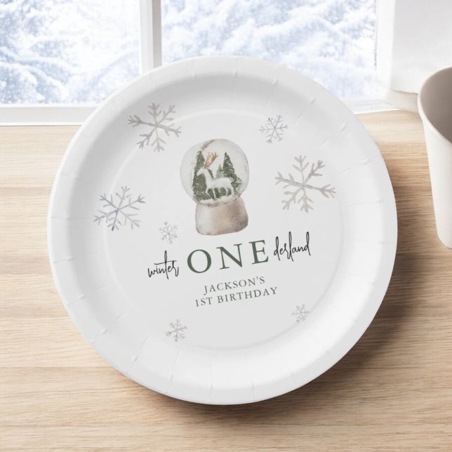 Assiettes En Carton Mountain Winter Onederland 1ère fête d'anniversair (Créateur téléchargé)