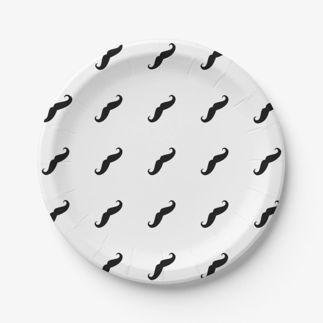 Assiettes En Carton Moustache (Devant)