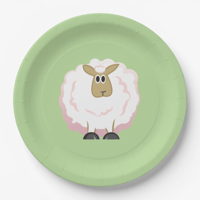 Assiettes En Carton Mouton blanc souple (Devant)
