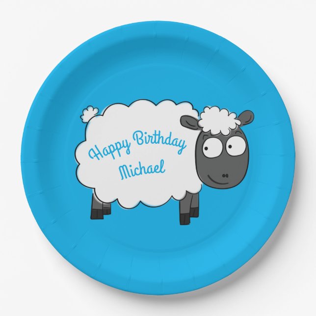 Assiettes En Carton Moutons Anniversaire Fête Mignonne Cartoon Enfants (Devant)
