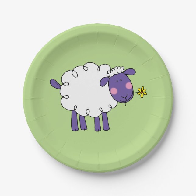Assiettes En Carton moutons laineux d'asile de fous (Devant)