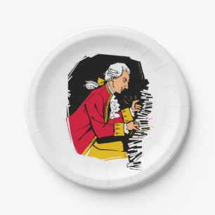 Assiettes En Carton Mozart joue le piano