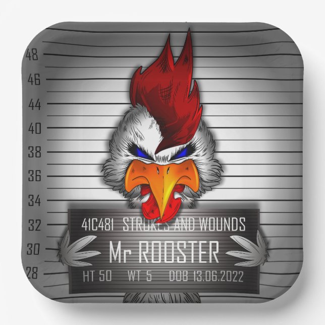 Assiettes En Carton Mr Rooster (Recto)