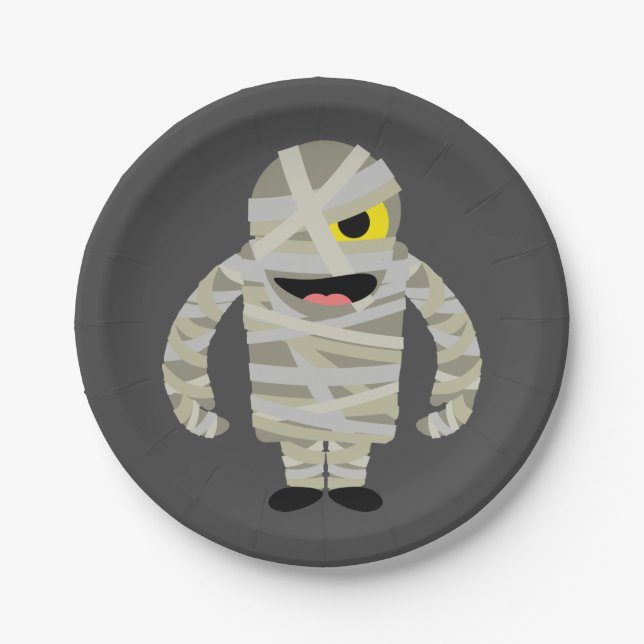 Assiettes En Carton Mummy zombie Halloween (Devant)