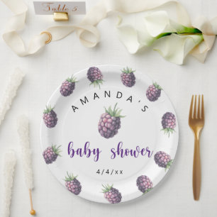 Assiettes En Carton Mûres - Baby shower