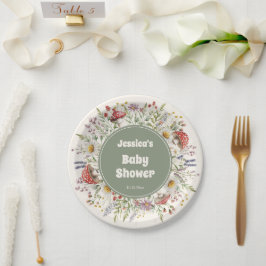 Assiettes En Carton Mushroom Baby Shower 