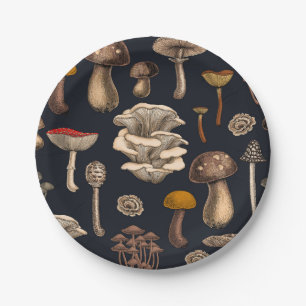Assiettes En Carton Mushrooms sauvages