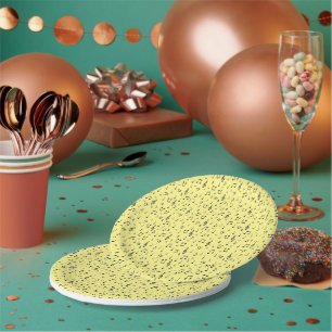 Assiettes En Carton Musical Noir 