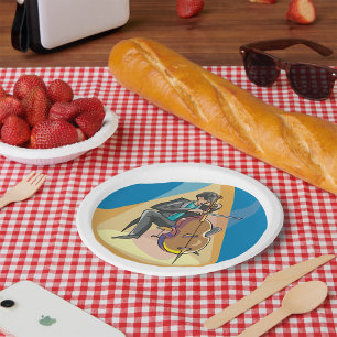 Assiettes En Carton Musicien Jouant Le Chello