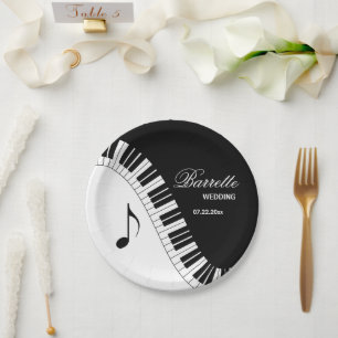 Assiettes En Carton Musiciens créatifs Piano Keys Mariage