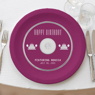 Assiettes En Carton Musique CD fête d'anniversaire