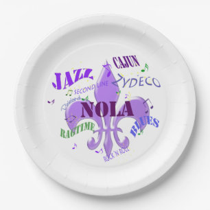 Assiettes En Carton Musique de NOLA la Nouvelle-Orléans