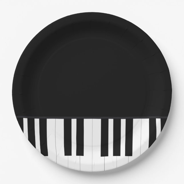 ASSIETTES EN CARTON MUSIQUE DE PIANO (Devant)