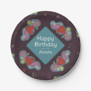 Assiettes En Carton Musique Lover Doodles Thème Anniversaire Fête Turq