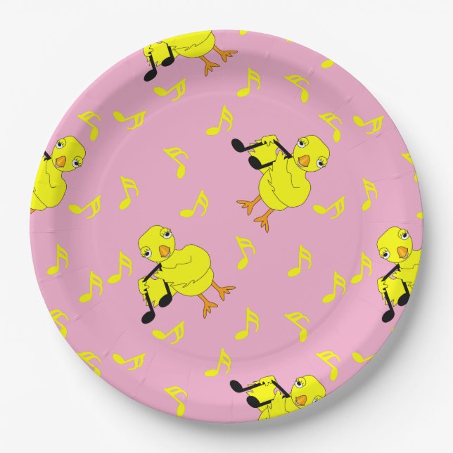 Assiettes En Carton Musique Note Motif (Devant)