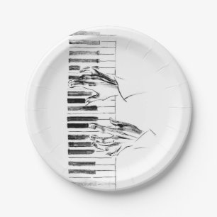 Assiettes En Carton Musique piano