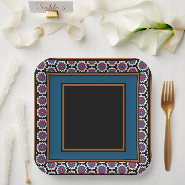 Assiettes En Carton MVB Mexicaine Monogramme Able Accentuation Concept (Mariage)