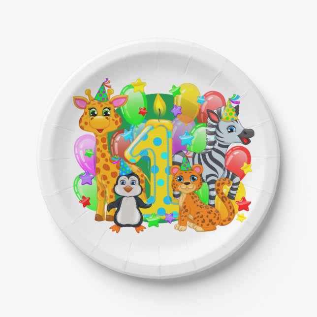 Assiettes En Carton My First Birthday Party Paper Plates (Devant)