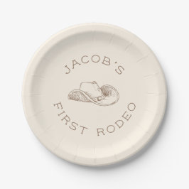 Assiettes En Carton My First Rodeo Customizable Birthday Paper Plate