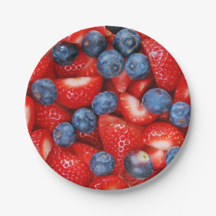 Assiettes En Carton Myrtilles et fraises