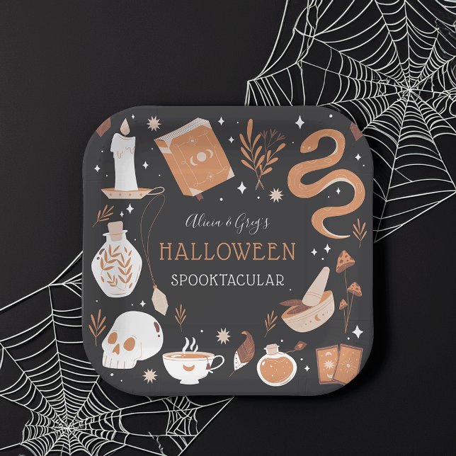 Assiettes En Carton Mystic Boho Crystal Halloween Party (Créateur téléchargé)