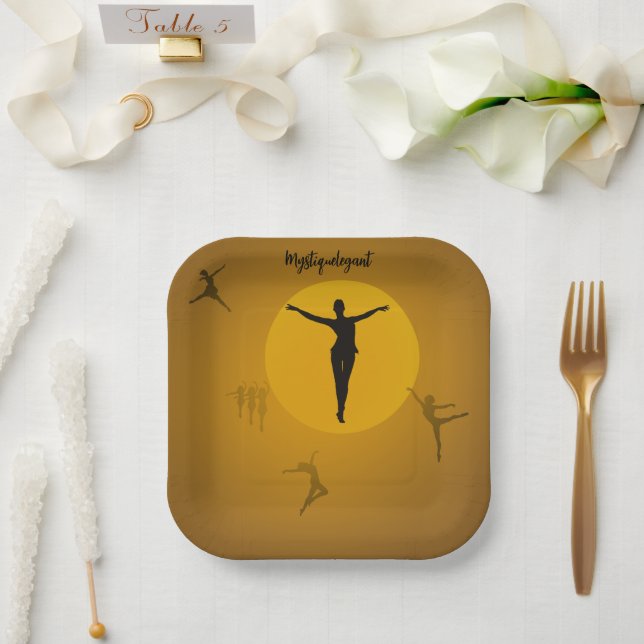 Assiettes En Carton Mystique Danse Élégante (Mariage)