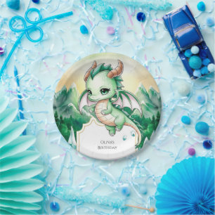Assiettes En Carton Mythique Enfants Dragon Anniversaire