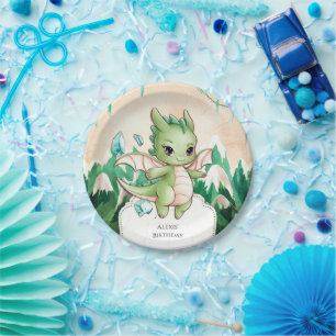 Assiettes En Carton Mythique Enfants Dragon Anniversaire