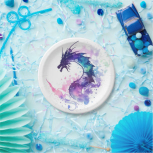 Assiettes En Carton Mythique Whimsical Kids Dragon Anniversaire