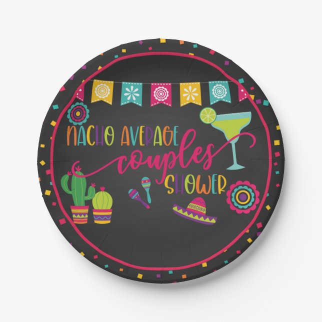 Assiettes En Carton Nacho Couples moyens Douche Plaque de fête - WH (Devant)