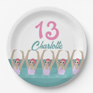Assiettes En Carton Nageurs artistiques modernes 13ème anniversaire fê