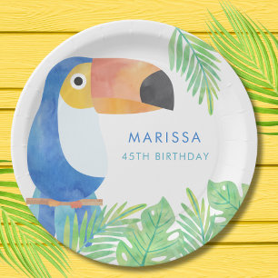 ASSIETTES EN CARTON NAISSANCE TOUCAN WATERCOLOR