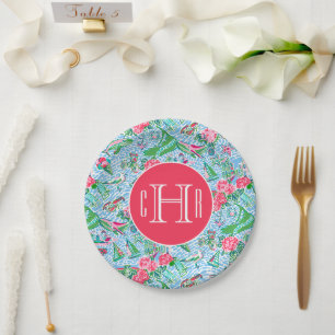 Assiettes En Carton Nantucket Preppy Palm Beach Imprimer Monogramme