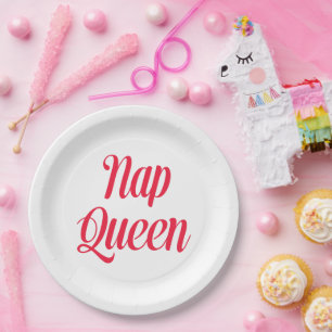 Assiettes En Carton Nap Queen rose cerisier rouge