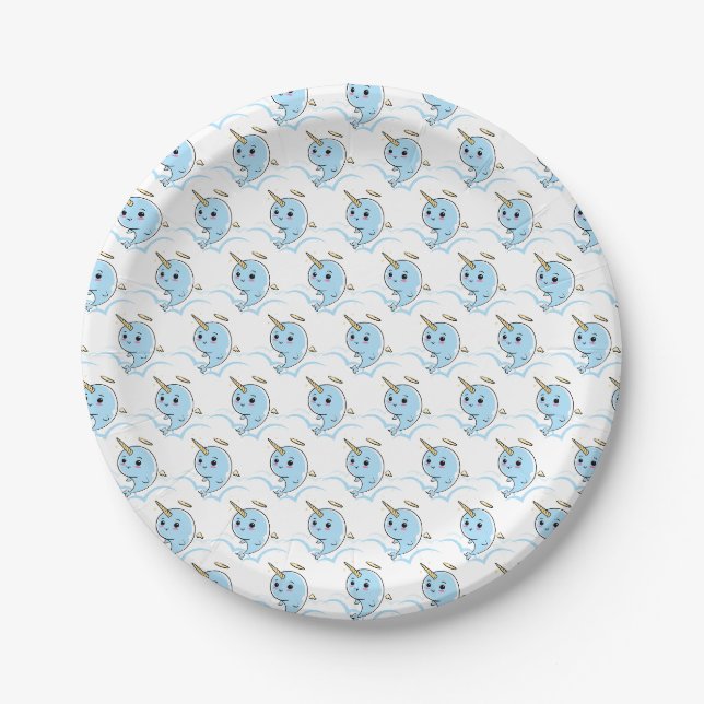 Assiettes En Carton Narwhal Angel Cutie (Devant)