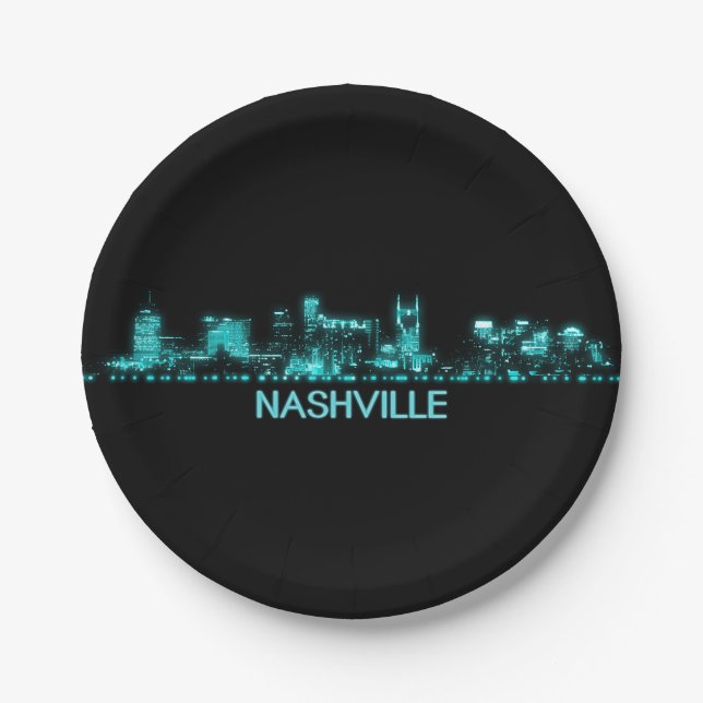 Assiettes En Carton Nashville Skyline (Devant)