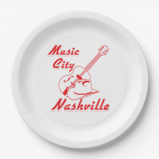 Assiettes En Carton Nashville. Ville musicale