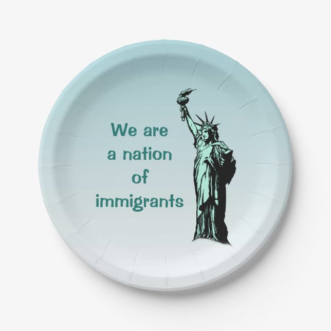 Assiettes En Carton Nation des immigrants Plaques en papier (Devant)