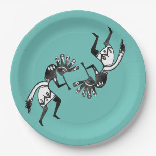 Assiettes En Carton Native Americans Culture - Dancing Kokopelli 1