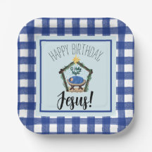 Nativité aquarelle Joyeux anniversaire Jésus Papie