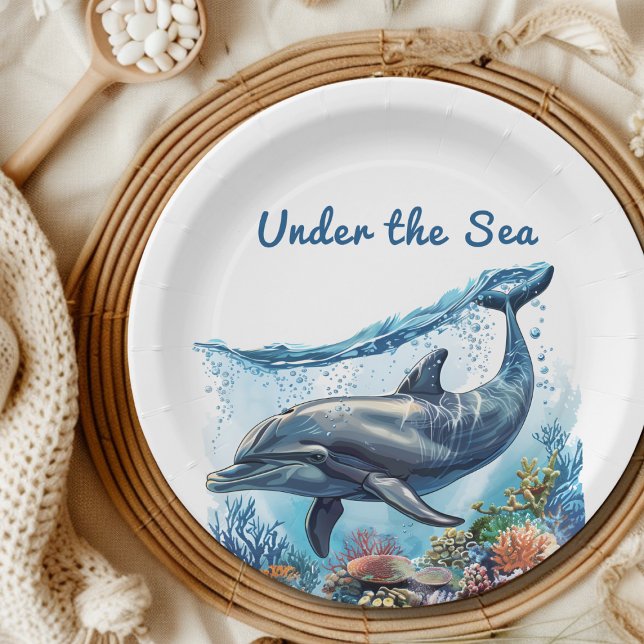 Assiettes En Carton Nautical Blue Boy Under the Sea Baby shower (Créateur téléchargé)