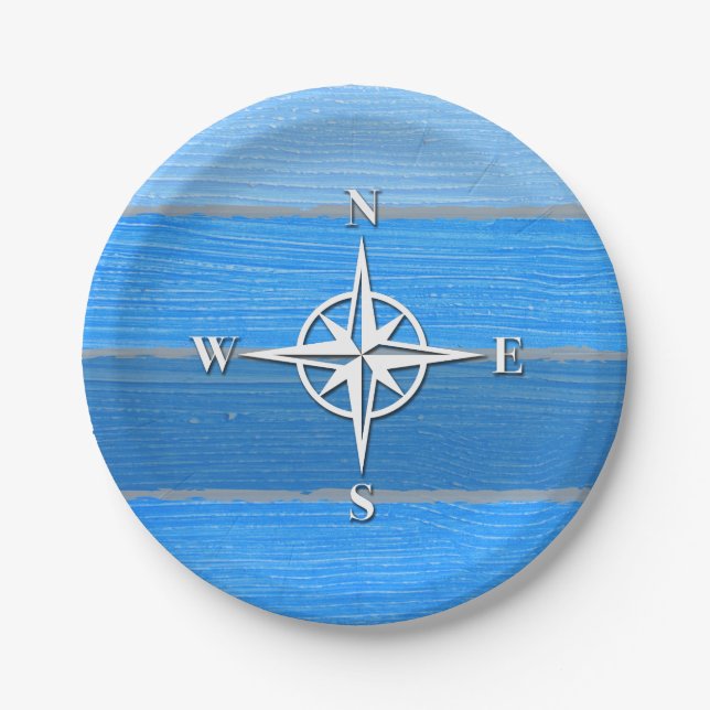 Assiettes En Carton Nautical themed design (Devant)