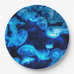 Assiettes En Carton Nautique Blue Jellyfish Marine Life